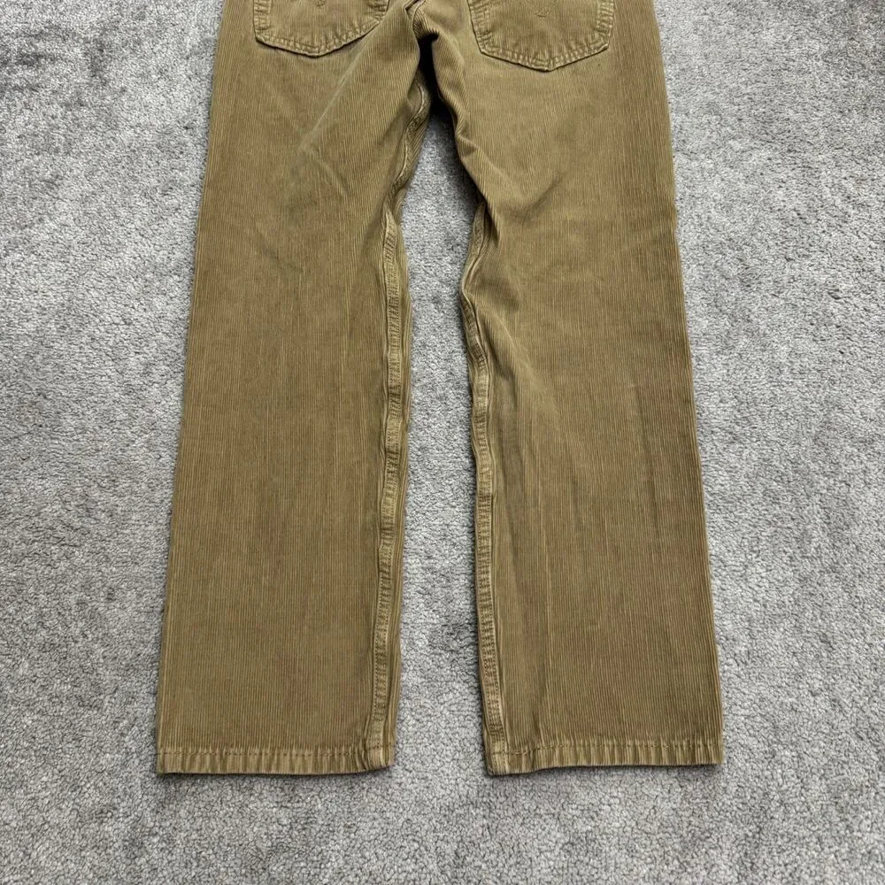 Levi's 502 Corduroy Straight Pants Mens 31 Brown Cord Tan Cotton Stretch Casual